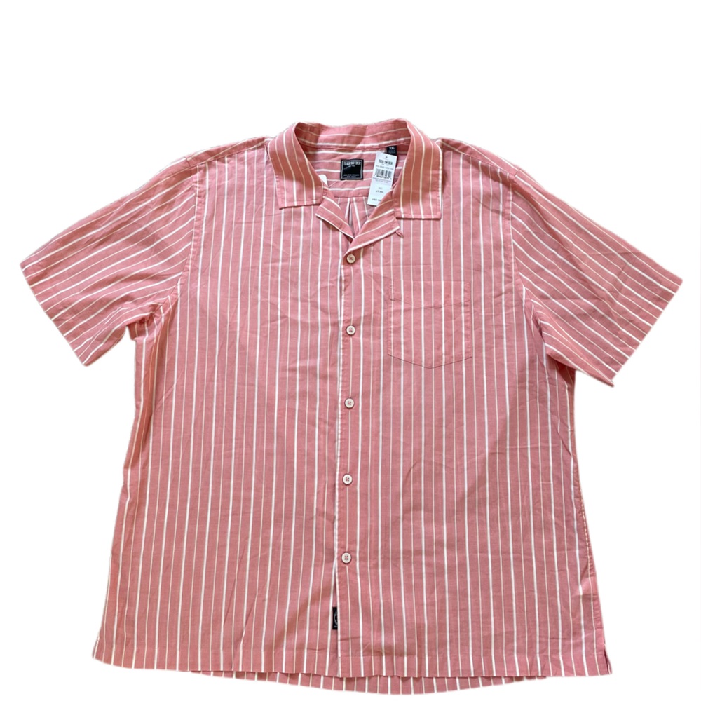Todd Snyder Coral Striped Button Down Shirt
